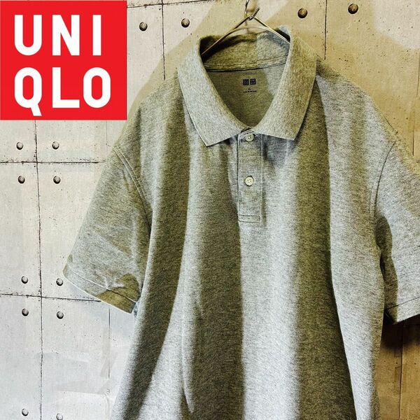 UNIQLOユニクロ　ドライカノコポロシャツ　半袖　XL グレー 半袖ポロシャツ