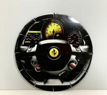 未使用品 ラウンドクロックメタル フェラーリハンドル コクピットデザイン 組み立て式壁掛け時計 Ferrari アルミ_画像3