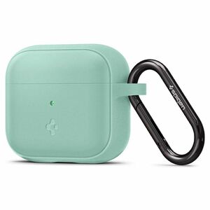 AirPods3用ケース　アップルミント　シリコン　カラナビ付き