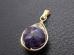  wire wrapping e less tea ru amethyst. stylish pendant top 979