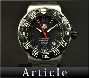 171336◇ 動作確認済 TAG Heuer タグホイヤー フォーミュラ1 腕時計 クォーツ デイト WAC1110-0 SS ブラック シルバー メンズ/ D