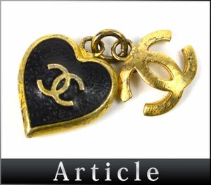 172806◆ CHANEL シャネル ココマーク ペンダントトップ ネックレストップ アクセサリー 02P GP ブラック ゴールド レディース/ E