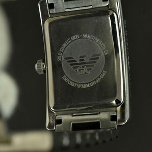 173189◆動作確認済 Emporio Armani エンポリオアルマーニ メンズウォッチ 腕時計 クォーツ AR-0145 スモセコ SS シルバー/ Dの画像9