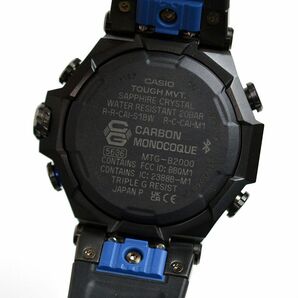 174233◆美品 動作確認済 CASIO カシオ G-SHOCK MT-G 腕時計 電波 ソーラー MTG-B2000 SS ラバー ブラック ブルー メンズ/ Dの画像2