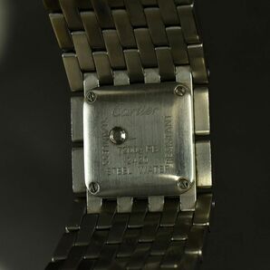 171489□美品 動作確認済 Cartier カルティエ パンテール リュバン 腕時計 クォーツ 2針 スクエア 2420 シェル SS ピンク レディース/ Dの画像9