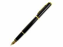 174091□筆記未確認 WATERMAN ウォーターマン 万年筆 樹脂 GP ペン先18K ブラック ゴールド メンズ レディース 筆記用具 文房具/ G_画像2