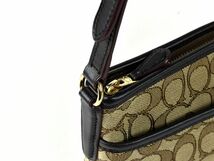 176663〇美品 COACH コーチ シグネチャー ファイルバッグ ショルダーバッグ F29960 キャンバス レザー 革 ベージュ ブラウン/ B_画像8