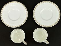 175401◆美品 GIVENCHY yamaka ジバンシィ ヤマカ ティーカップ＆ソーサー2客セット ボーンチャイナ ホワイト ゴールド 食器 箱付/ H_画像2