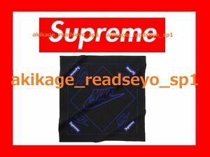 3新品/即決/Supreme Nike Bandana Black/シュプリーム ナイキ バンダナ ボックス ロゴ入/ハンカチ 手ぬぐい 皿拭き 等に/W≒55㎝/送料￥198