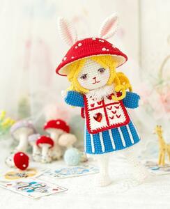  hand made Alice rabbit knitting mascot recipe making person .. hour 