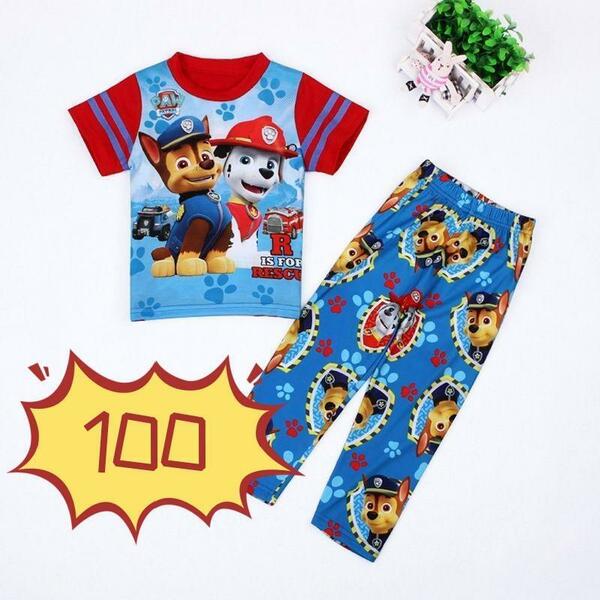 ★新品 パウパトロール 半袖 パジャマ キッズ 子供 男の子 夏向き 100