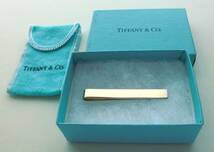 ティファニー TIFFANY & Co. タイバー シルバー925 ケース 小袋付き ネクタイピン タイクリップ マネークリップ_画像1