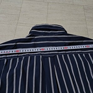 サイズ：2 美品 日本製 定価:13200円  BLUE BLUE （ブルーブルー）マルチストライプ カジュアルボタンダウン 半袖 シャツの画像6