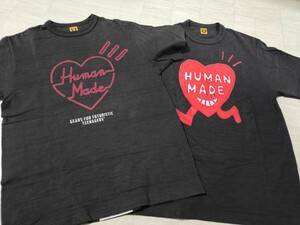 サイズ：M　日本製　二枚セット　本物　HUMAN MADE　プリント　半袖Tシャツ ヒューマンメイド　NIGO　黒