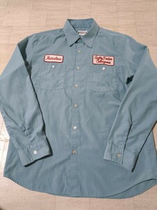 サイズ：L　美品　日本製　ワコマリア WACKO MARIA RUDEES パッチワークシャツ コットン混　長袖 ワークシャツ