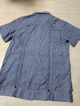サイズ：M　美品　X-LARGE エクストララージ キューバシャツ シャンブレー 麻混 オープンカラーシャツ 半袖シャツ リネン　_画像5