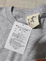 サイズ：L　タグ付き未使用品　日本製　むかしむかし　.3D立体プリント　半袖Tシャツ グレー_画像3