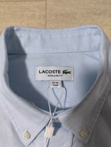 サイズ：us M　タグ付き未使用品　LACOSTE/ラコステ メンズ オックスフォードボタンダウンシャツ　ライトブルー_画像2