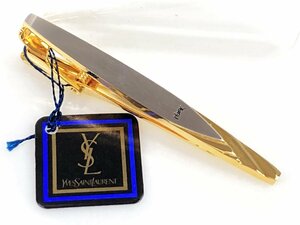 イヴ・サンローラン　Yves Saint Laurent　YSLロゴ　ネクタイピン　艶消しシルバーカラー×ゴールドカラー　YMA-1494