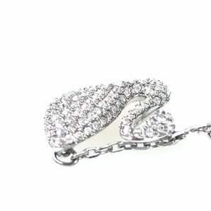 美品 スワロフスキー SWAROVSKI ラインストーン スワン/白鳥 ネックレス シルバーカラー YAS-5664の画像2