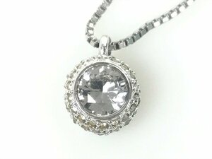 スワロフスキー　SWAROVSKI　1Pクリスタルボール　ベネチアンチェーン　ネックレス　直径1cm　シルバーカラー　YAS-7888