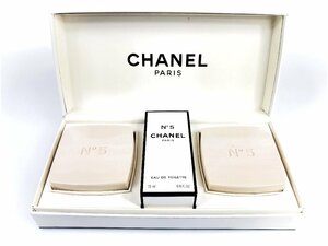 未使用　フィルム未開封　シャネル　CHANEL　No.5　サヴォン　石けん　75g×2個／No.5　オードトワレ　ボトル　19ml 　YK-5316