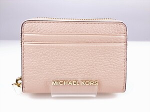 未使用　マイケルコース　MICHAEL KORS　ラウンドファスナー　小銭入れ　ミニ財布　カードケース　名刺入れ　ライトピンク　YS-522