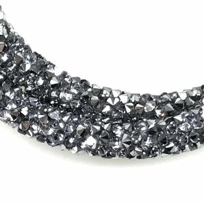 美品 スワロフスキー SWAROVSKI クリスタルダスト 二重巻きブレスレット バングル ブラック系 YAS-9045の画像5