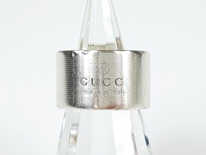 Gucci Gucci Широкий кольцо размер кольца Гравирование # 11 Приведите 11 Silver 925 YAS-4520