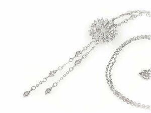 スワロフスキー　SWAROVSKI　クリスタル　デザイン　ネックレス　トップ/縦7cm　シルバーカラー　YAS-8388