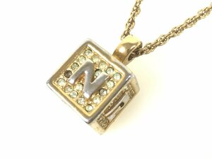 Ninarich Nina Ricci Logo Line Line Stone Cube Vint Vint Chain Collece Gold Color x Silver Color Yas-10398