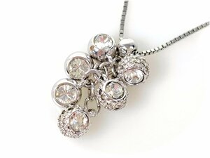 美品　スワロフスキー　SWAROVSKI　クリスタル　パヴェボール　ベネチアンチェーン　ネックレス　シルバーカラー　YAS-6033