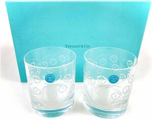 美品　ティファニー　TIFFANY＆Co.　ペア　ロックグラス　花柄　日本製　同梱不可　YZ-478