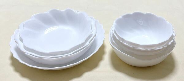 フランス製　ARTICLE YAMAZAKI　アルコパル　白い皿＆小鉢8種各一