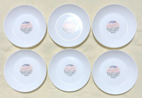 フランス製　ARTICLE YAMAZAKI　耐熱強化ガラス　白い丸皿6枚