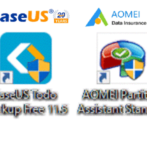 EaseUS Todo Backup Free 11.5 (イーザス トゥドウ バックアップ )と AOMEI Partition Assistant 7.2(アオメイパーティションアシスタントの画像1