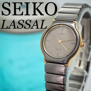 547 SEIKO ラサール時計 レディース腕時計 箱付き ブラック ゴールド