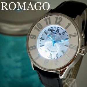 269[ beautiful goods ]ROMAGOromago clock men's wristwatch mirror face light function 