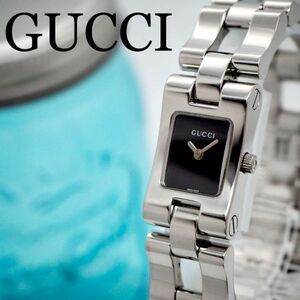 458[ beautiful goods ]GUCCI Gucci clock lady's wristwatch silver bracele 