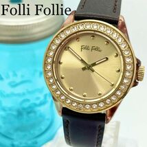 470 Folli Follie フォリフォリ時計　レディース腕時計　ブラウン_画像1
