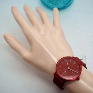 4【美品】SKAGEN スカーゲン時計 レディース腕時計 メンズ腕時計 レッドの画像4