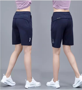 女性スポーツショートパンツ運動短パン紺色M
