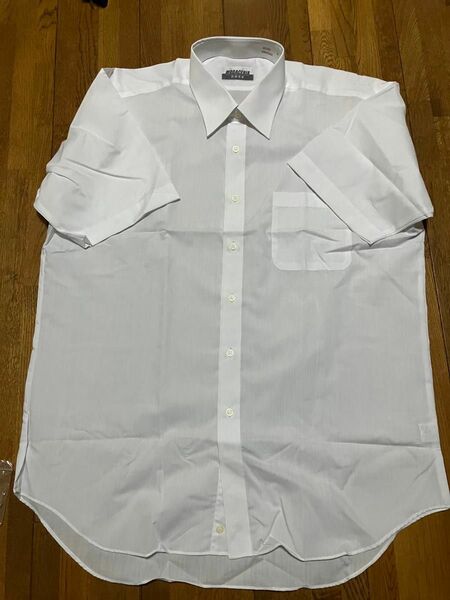 MODECERIA メンズ 半袖 白無地形態安定ワイシャツ　LL(首43㎝) レギュラーカラー
