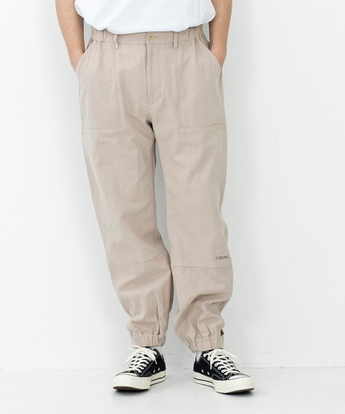 美品　SILAS サイラス　COTTON LINEN JOGGER PANTS　コットンリネン　ジョガーパンツ　ベージュ　Mサイズ　