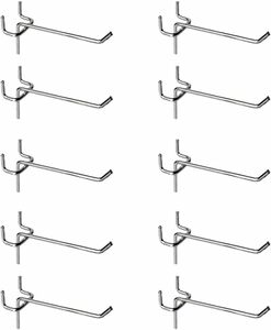 10個 有孔ボード パンチングボード フックフック セット有孔ボードフック T型 有効ボード 取り付け金具 25mm専用 5mm止