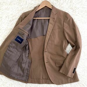 グリーンレーベルリラクシング×LARUSMIANI テーラードジャケット 2B イタリア生地 コットン ブラウン 春夏 M GREEN LABEL RELAXINGの画像2