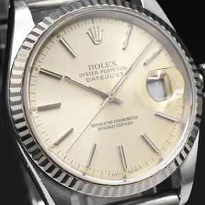 難あり ROLEX DATE JUST Ref:16234 Cal.3135 ロレックス デイトジャスト WG シルバーダイヤル メンズ 腕時計 箱付 ■23702の画像10