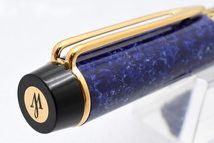 WATERMAN ウォーターマン IDEAL 18K ブルー マーブル カートリッジ コンバーター 両用 イニシャル彫有 万年筆 ■24340_画像4