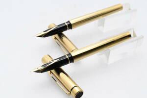 SHEAFFER シェーファー TARGA タルガ ゴールドプレート 14K 万年筆 2本セット ■24319