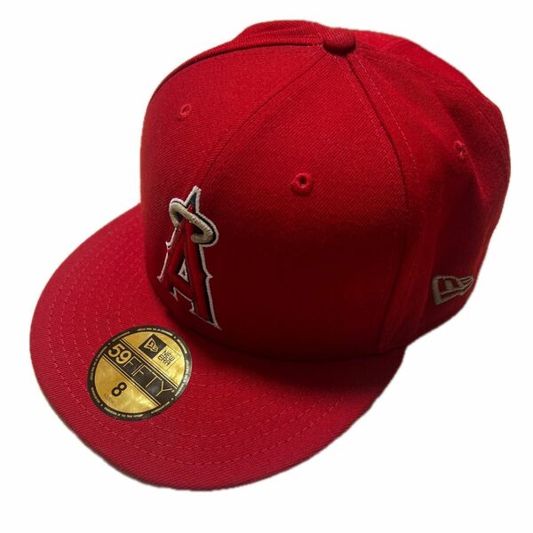 63.5cm 8 ニューエラ エンゼルス レッド 赤 キャップ 帽子 野球 NEW ERA 59FIFTY ロサンゼルス MLB